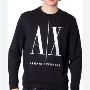 Armani Exchange Black Crewneck Sweater